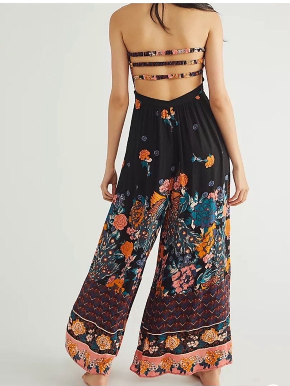 Free People Bali Birds of Paradise Jumpsuit Size S - Picture 3 of 13